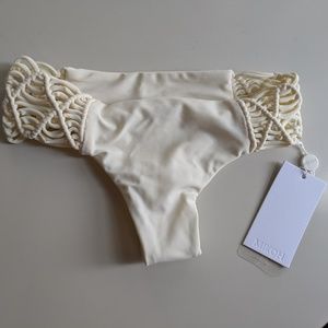 MIKOH cayman macrame brazilian bikini bottom bone